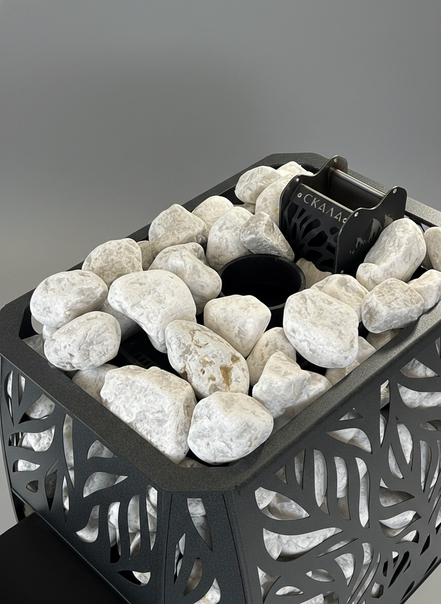 Печь для бани с открытой каменкой  Скала 12Т стекло - Теплодар