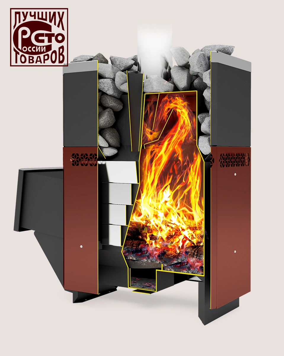Печь для бани с открытой каменкой  Русь-12 Л - Теплодар