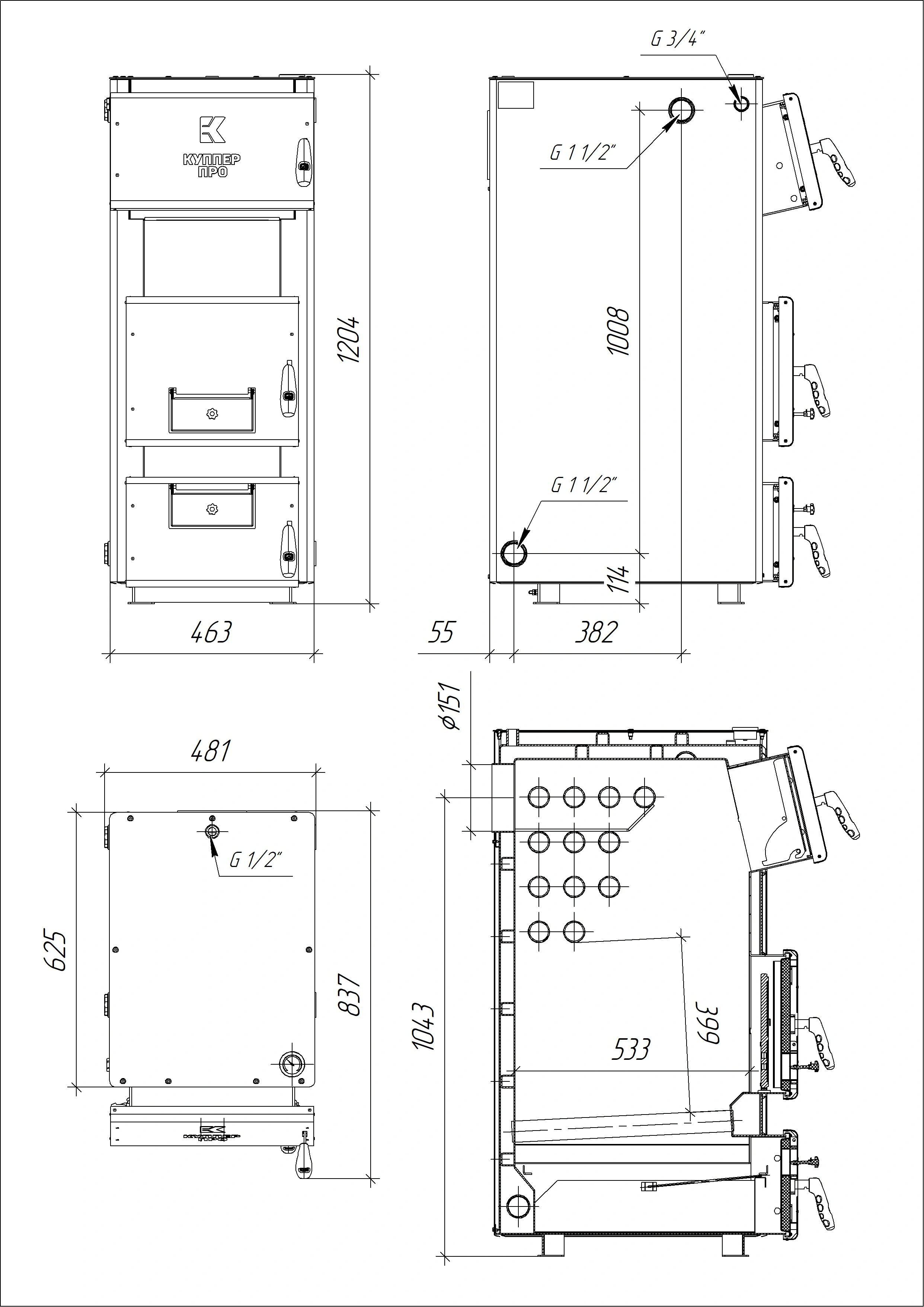 Пеллетный котел Куппер ПРО-36 (2.0) - Теплодар